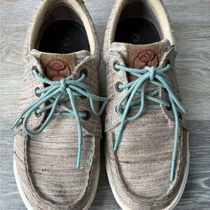 Women's Twisted X Hooey Loper Casual Tan Striped Print Shoes WHYC011 Size 6M